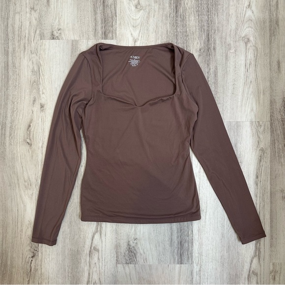 Pumiey Tops - Pumiey Seamless Long Sleeve Brown Size XS